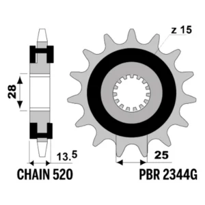 213-F-2344G-16#1.jpg. PBR Front Sprocket Rubber Damper 2244-16