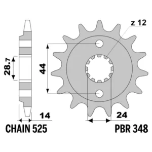 213-F-0348-16#1.jpg. PBR Front Sprocket 348-16