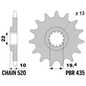 213-F-0435-13#1.jpg. PBR Front Sprocket 435-13