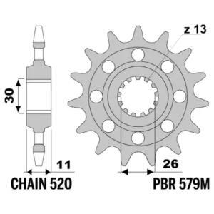 213-F-0579M-16#1.jpg. PBR Front Sprocket 579M-16