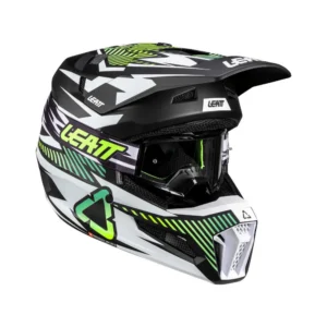 Leatt_HelmetKitMoto_3.5_StormTeal_IsoRightGoggles_. LEATT 3.5 Moto Helmet - Storm Teal