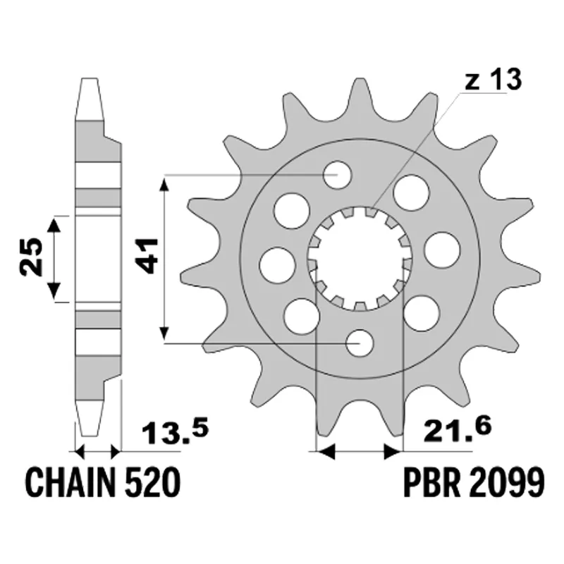 213-F-2099-15#1.jpg. PBR Front Sprocket 2099-15