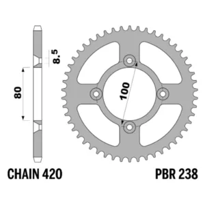 213-R-0238-46#1.jpg. PBR Rear Sprocket 238-46