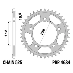 213-R-4684-45#1.jpg. PBR Rear Sprocket 4684-45
