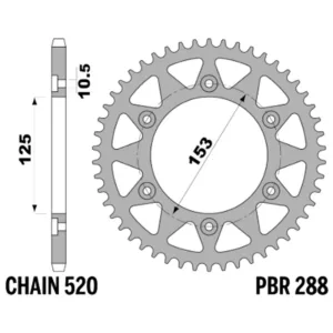 213-R-0288-48#1.jpg. PBR Rear Sprocket 288-48