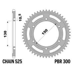 213-R-0300-48#1.jpg. PBR Rear Sprocket 300-48