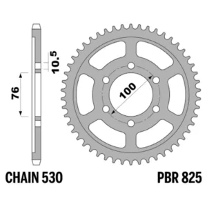 213-R-0825-45#1.jpg. PBR Rear Sprocket 825-45
