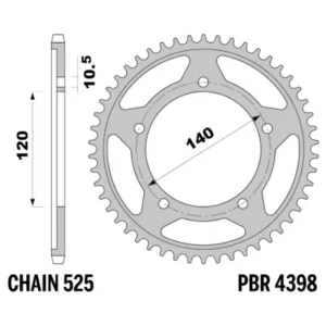 213-R-4398-42#1.jpg. PBR Rear Sprocket 4398-42