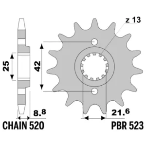 213-F-0523-15#1.jpg. PBR Front Sprocket 523-15