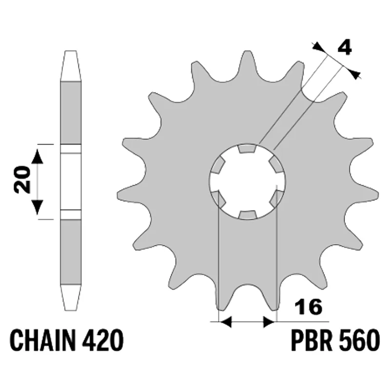 213-F-0560-14#1.jpg. PBR Front Sprocket 560-14
