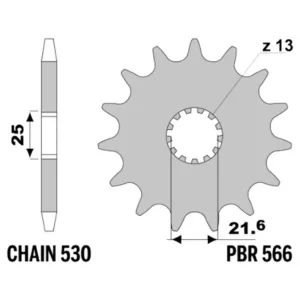 213-F-0566-16#1.jpg. PBR Front Sprocket 566-16