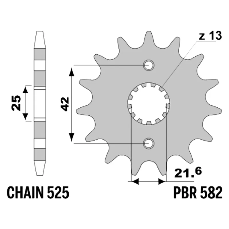 213-F-0582-16#1.jpg. PBR Front Sprocket 582-16