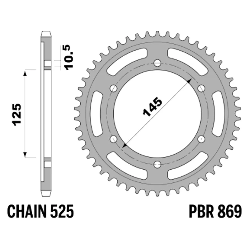 213-R-0869-43#1.jpg. PBR Rear Sprocket 869-43