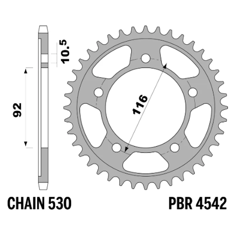 213-R-4542-43#1.jpg. PBR Rear Sprocket 4542-43