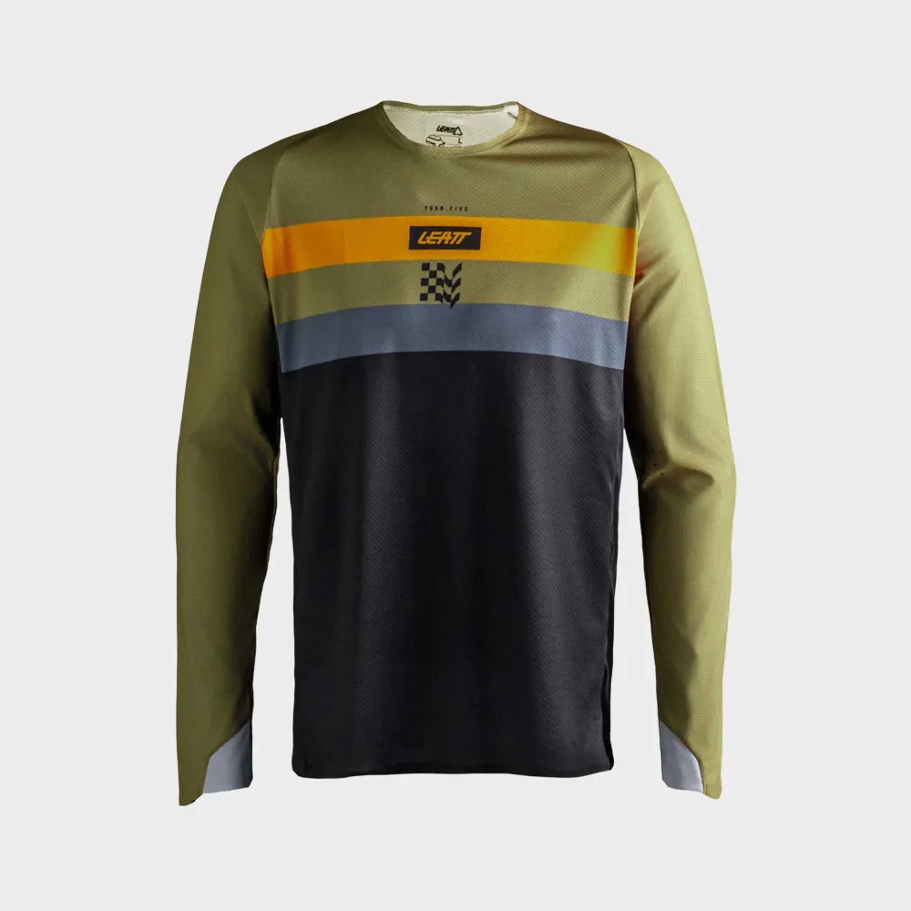 31532_Jersey_Moto_4.5_Enduro_Stripe_Khaki_Brown_1_. Leatt Moto 4.5 Enduro Jersey - Stripe Khaki Brown