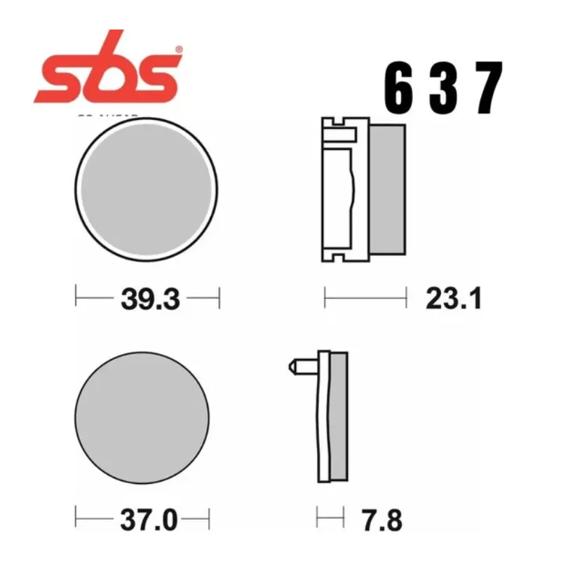 637si-2. SBS 637SI Rear Brake Pad