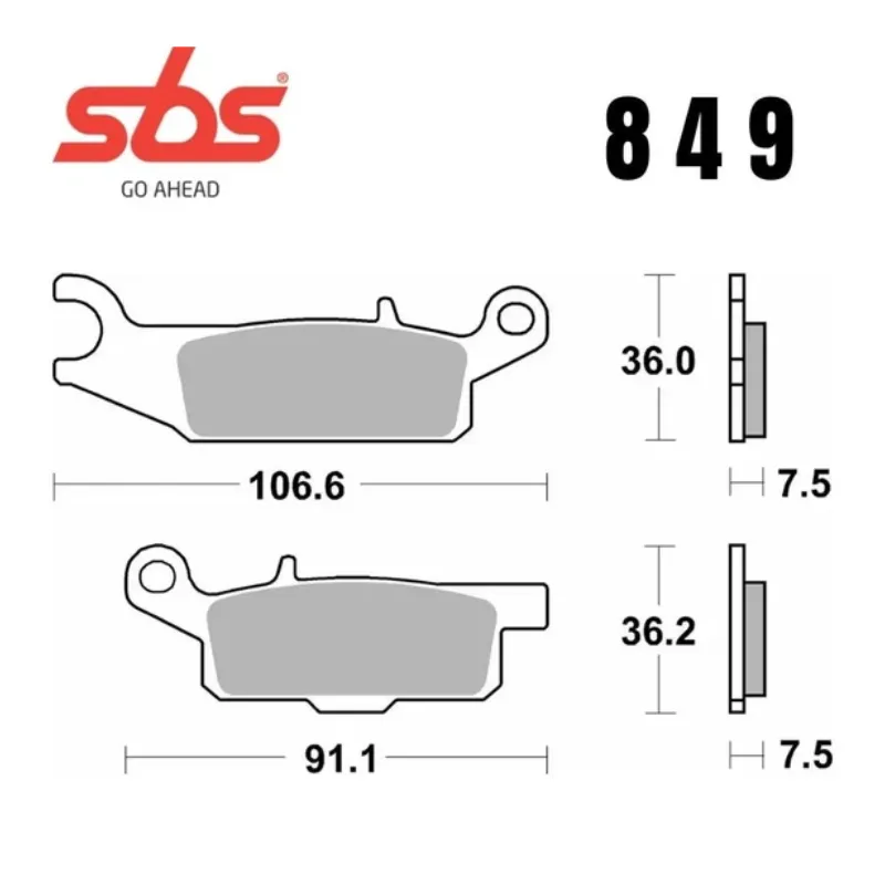 849si-2. SBS 849SI Front Brake Pad