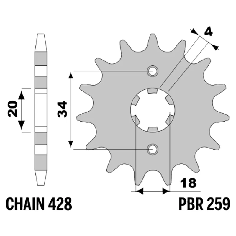 213-F-0259-14#1.jpg. PBR Front Sprocket 259-14