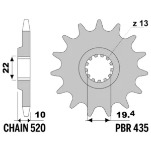 213-F-0435-15#1.jpg. PBR Front Sprocket 435-15