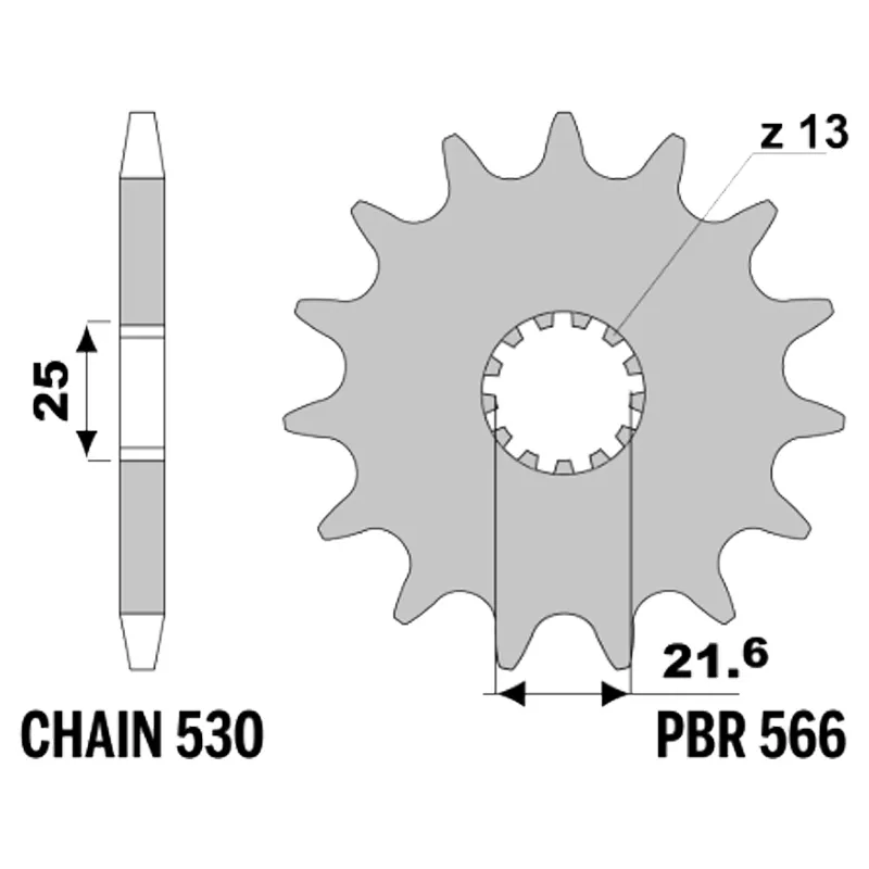 213-F-0566-17#1.jpg. PBR Front Sprocket 566-17