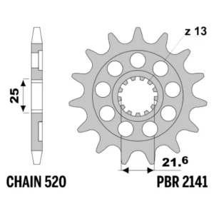 213-F-2141-13#1.jpg. PBR Front Sprocket 2141-13
