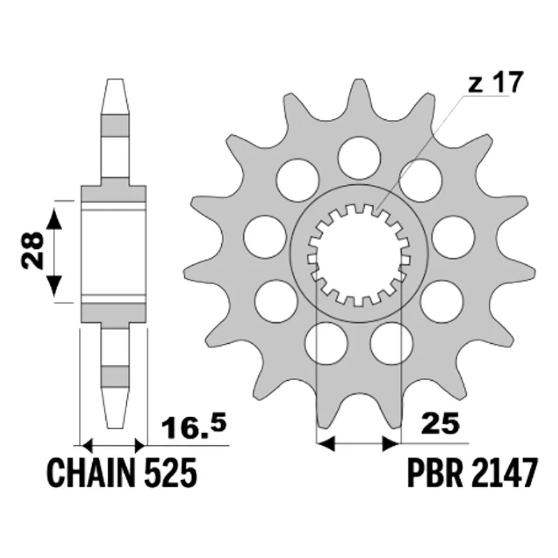 213-F-2147-17#1.jpg. PBR Front Sprocket 2147-17