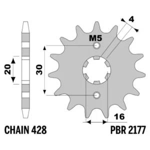 213-F-2177-14#1.jpg. PBR Front Sprocket 2177-14
