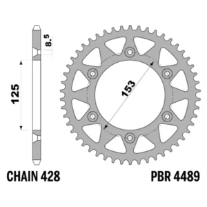 213-R-4489-54#1.jpg. PBR Rear Sprocket 4489-54