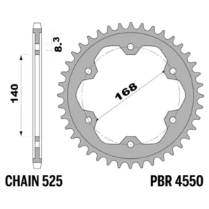 213-R-4550-42#1.jpg. PBR Rear Sprocket 4550-42