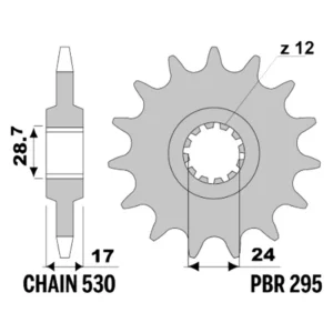 213-F-0295-15#1.jpg. PBR Front Sprocket 295-15