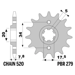 213-F-0279-12#1.jpg. PBR Front Sprocket 279-12