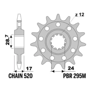 295m. PBR Front Sprocket 295M-13
