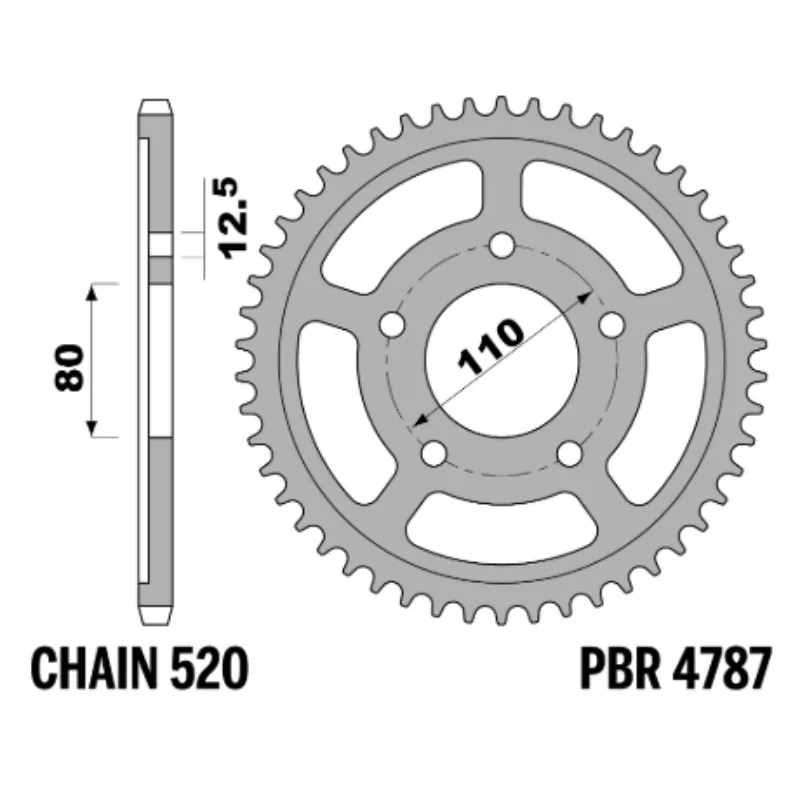 4787. PBR Rear Sprocket 4787-45